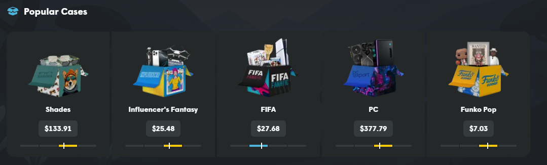Cases.gg popular mystery boxes